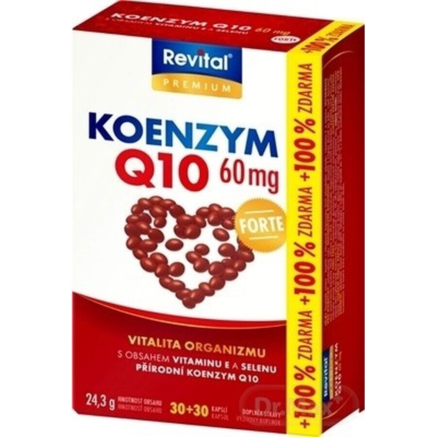 KOENZYM Q10 60 mg FORTE 1×60 cps, mit Vitamin E und Selen