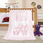 Kinderdecke NELA 1023/010 100x140cm rosa Eule 1×1 Stück, Babydecke