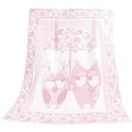 Kinderdecke NELA 1023/010 100x140cm rosa Eule 1×1 Stück, Babydecke