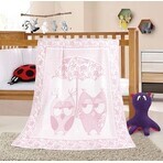 Kinderdecke NELA 1023/010 100x140cm rosa Eule 1×1 Stück, Babydecke