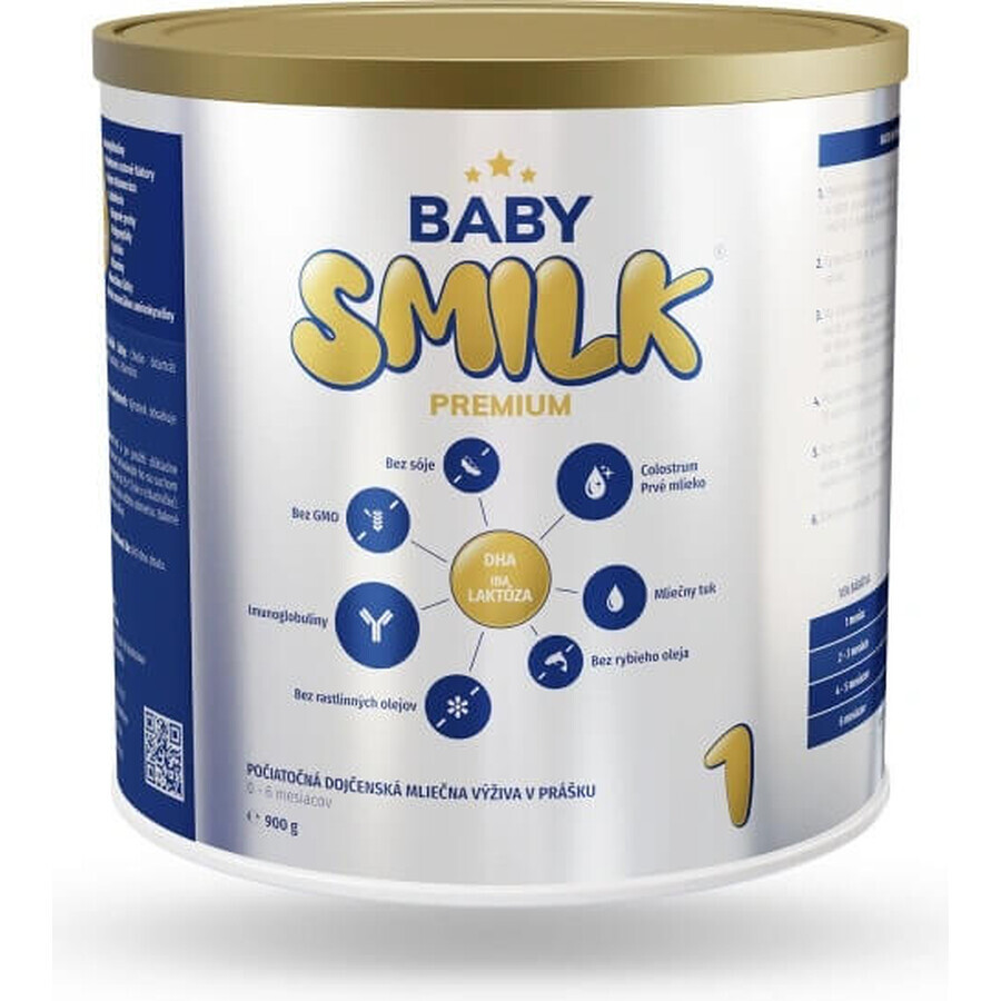 BABYSMILK PREMIUM 1 leche en polvo para lactantes con calostro (0 - 6 meses) 1×900 g, leche para lactantes desde el nacimiento