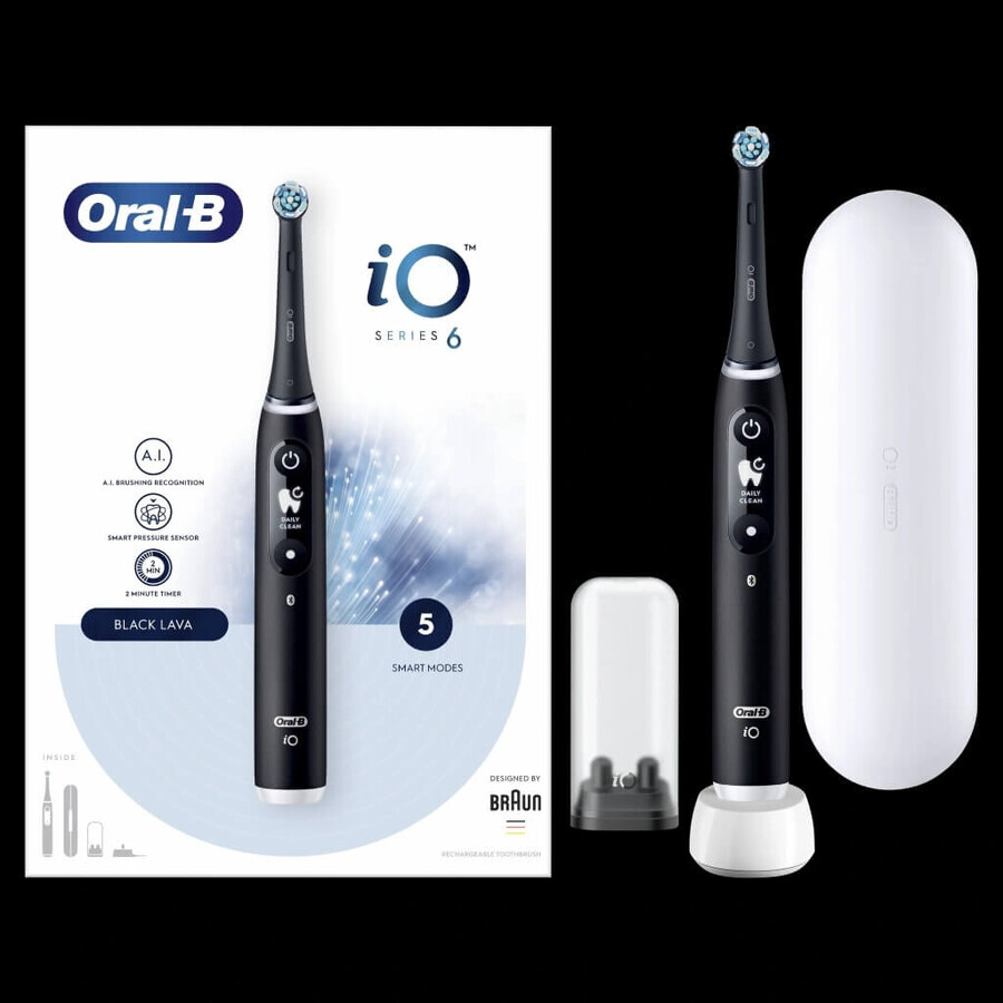 Oral B Oral B iO Series 6 Nero 1×1 Spazzolino elettrico, spazzolino elettrico