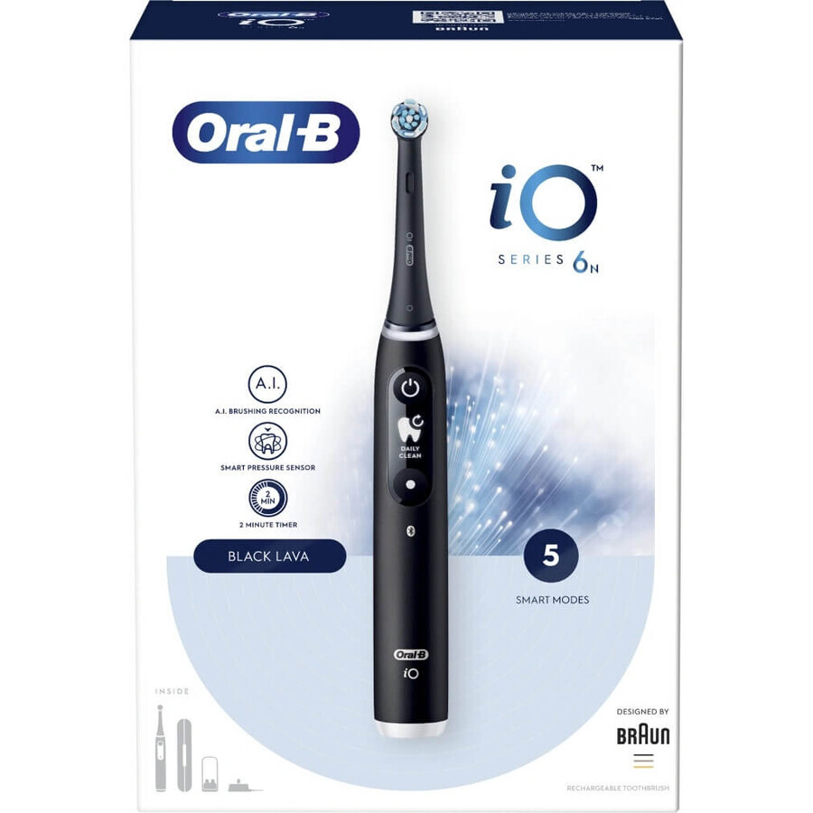 Oral B Oral B iO Series 6 Nero 1×1 Spazzolino elettrico, spazzolino elettrico