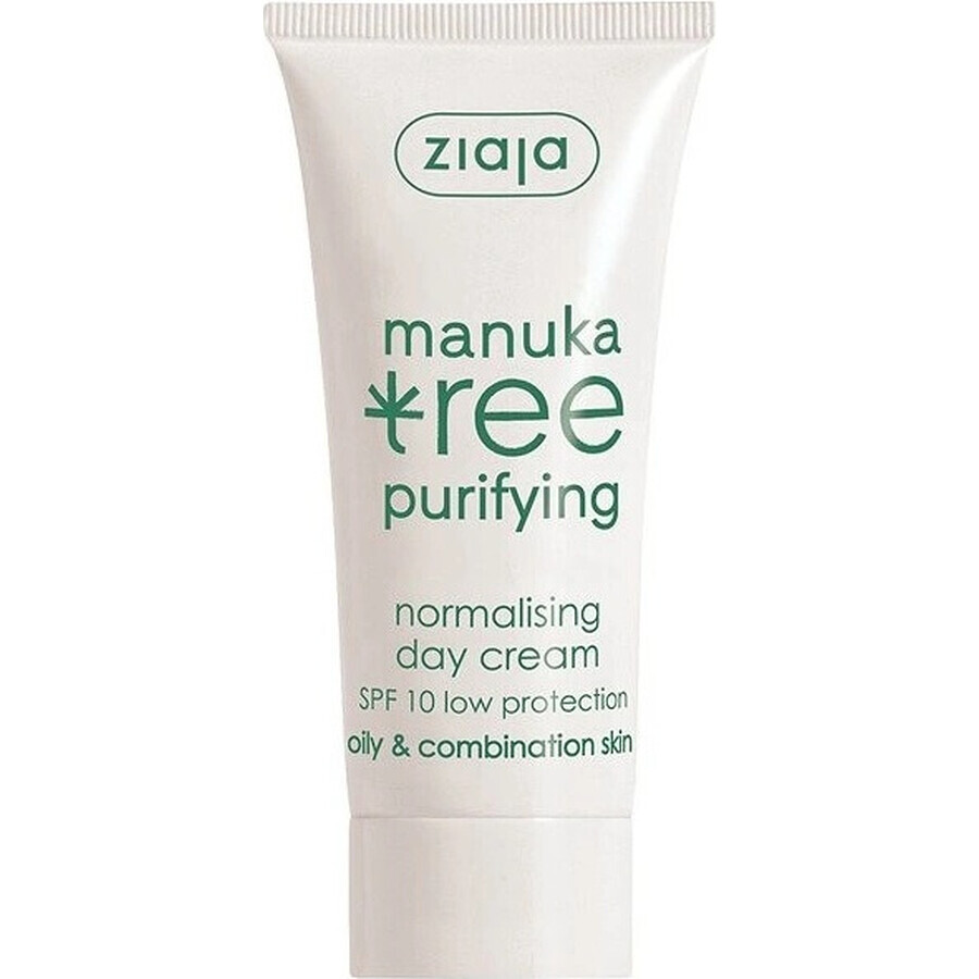 Ziaja Manuka - crème de jour normalisante pour les peaux grasses et mixtes 12+ 1×50 ml, crème de jour