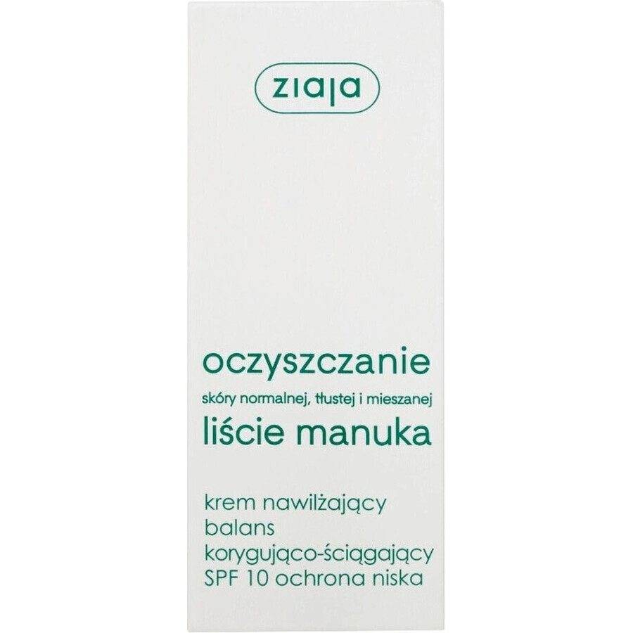 Ziaja Manuka - crème de jour normalisante pour les peaux grasses et mixtes 12+ 1×50 ml, crème de jour