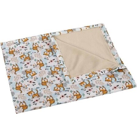 Kinderdeken BÁRA 5284/427 75x100 beige/poesjes 1×1 stuk, babydeken