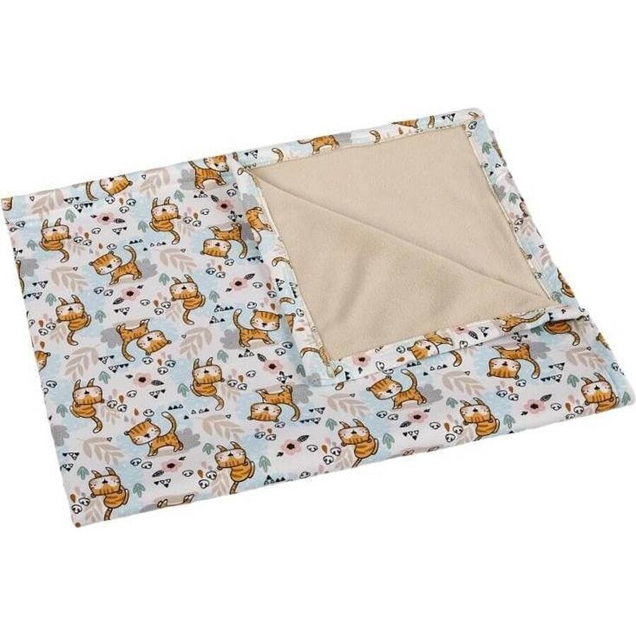 Kinderdeken BÁRA 5284/427 75x100 beige/poesjes 1×1 stuk, babydeken