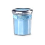 Emocio Bottiglia blu con coperchio di latta Candela profumata al sale marino e cocco 1×1 pz, dimensioni 69 x 85 mm