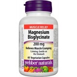 WEBBER NATURALS Bisglicinato de magnesio 200 mg 1×60 cps, complemento alimenticio