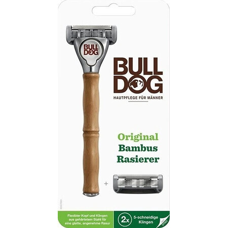 Scheermes Bulldog Original Bamboe + 2 reservekoppen Set 1×1, scheermes + 2 reservekoppen