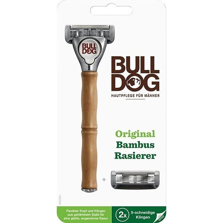 Scheermes Bulldog Original Bamboe + 2 reservekoppen Set 1×1, scheermes + 2 reservekoppen