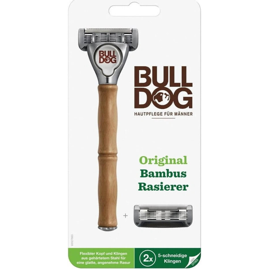 Scheermes Bulldog Original Bamboe + 2 reservekoppen Set 1×1, scheermes + 2 reservekoppen