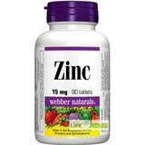 WEBBER NATURALS Zinc 15 mg 1×90 tbl, complemento alimenticio