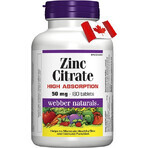 WEBBER NATURALS Zinc 15 mg 1×90 tbl, food supplement