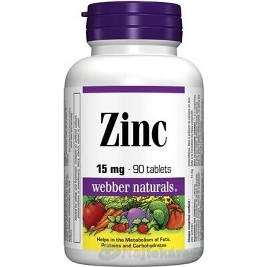 WEBBER NATURALS Zinc 15 mg 1×90 tbl, food supplement