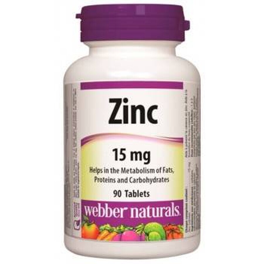 WEBBER NATURALS Zinc 15 mg 1×90 tbl, food supplement