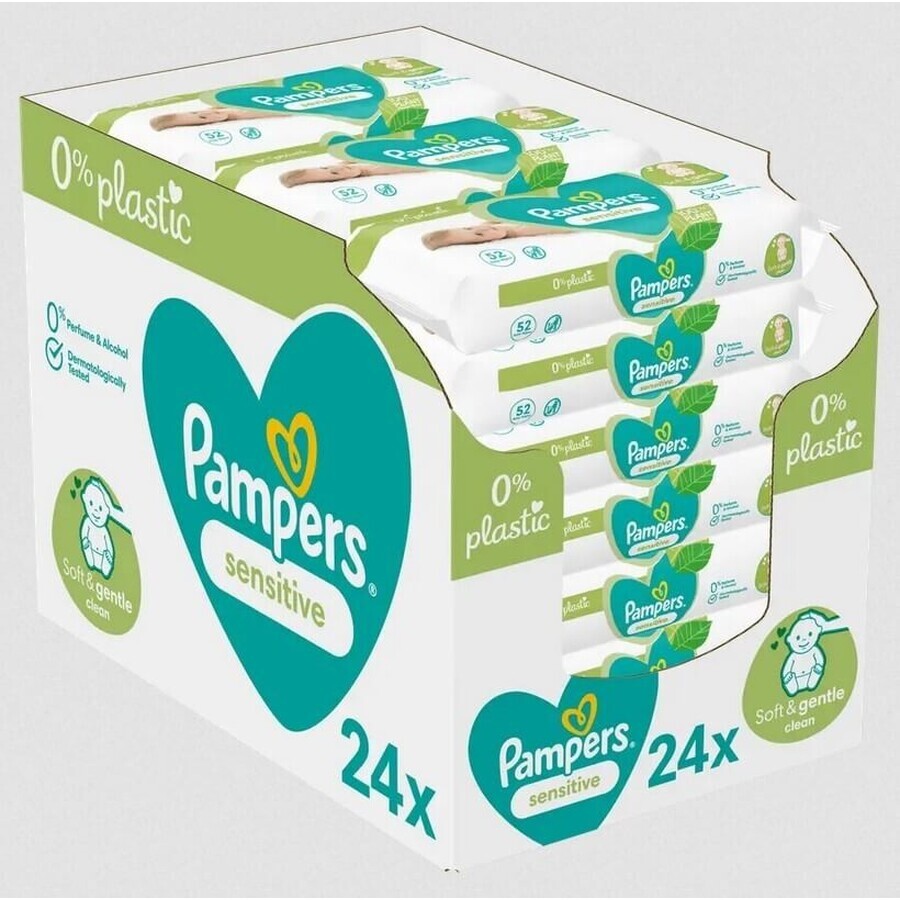 Pampers Șervețele Box Sensitive fără plastic 24x52pcs 24×52 pcs