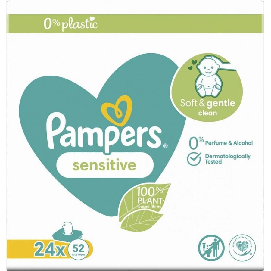 Pampers Șervețele Box Sensitive fără plastic 24x52pcs 24×52 pcs