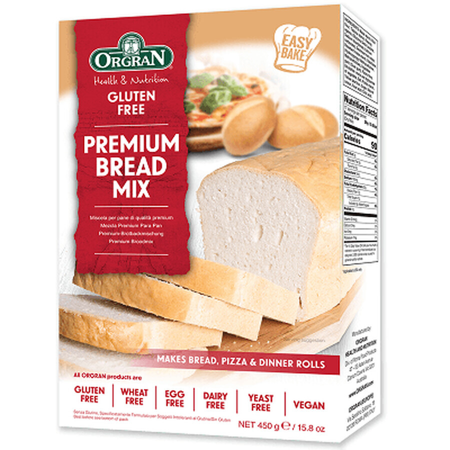 Amestec Premium pentru paine fara gluten, 450 g, Orgran