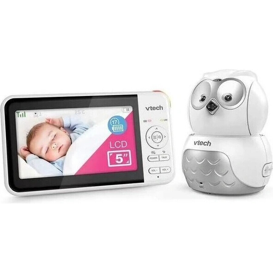 VTECH BM5550-OWL, baby video baby sitter Owl cu ecran de 5" și cameră pivotantă 1×1pc, baby sitter