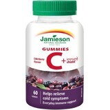 JAMIESON VITAMINE C + IMUNE SHIELD GUMMIES 1×60 stuks, zuigtabletten met vlierbloesemsmaak