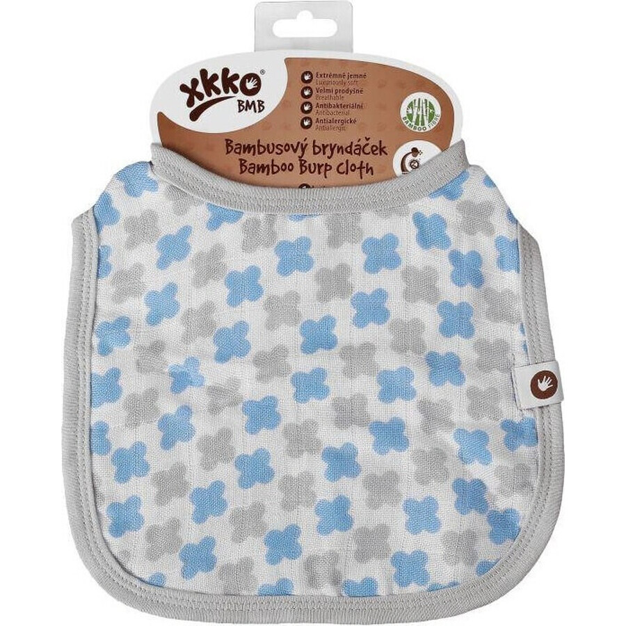 XKKO Bamboo bib Scandinavian Baby Blue Cross 1×1 buc