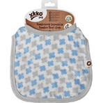 XKKO Bamboo bib Scandinavian Baby Blue Cross 1×1 buc