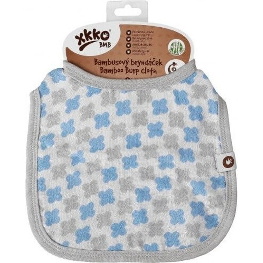 XKKO Bamboo bib Scandinavian Baby Blue Cross 1×1 buc