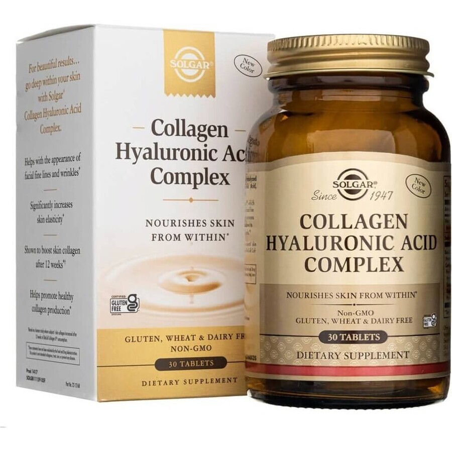 Solgar Collagen Hyaluronic Acid Complex Collagen and Hyaluronic Acid 30 tablets 1×30 tbl