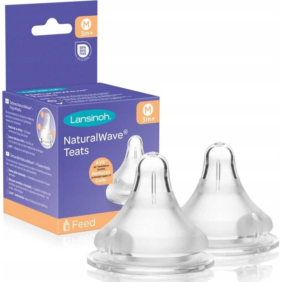 LANSINOH NaturalWaveTM S 1×2 pcs NaturalWaveTM S 1×2 pcs, silicone pacifier