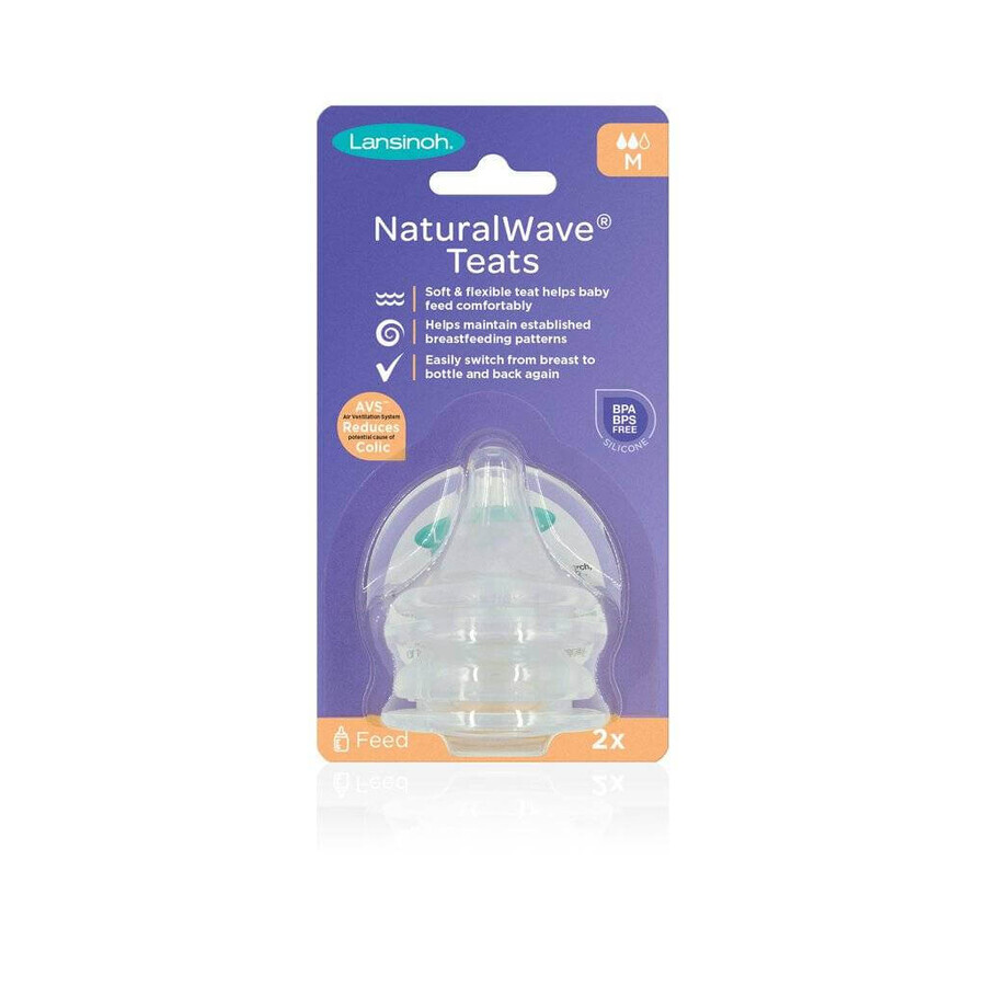 LANSINOH NaturalWaveTM S 1×2 pcs NaturalWaveTM S 1×2 pcs, silicone pacifier