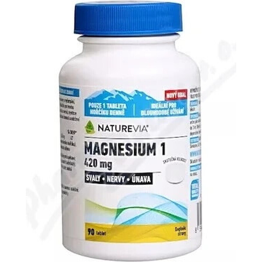 NATUREVIA MAGNESIUM 1 MEGA 835 mg 1×90 tbl, magneziu