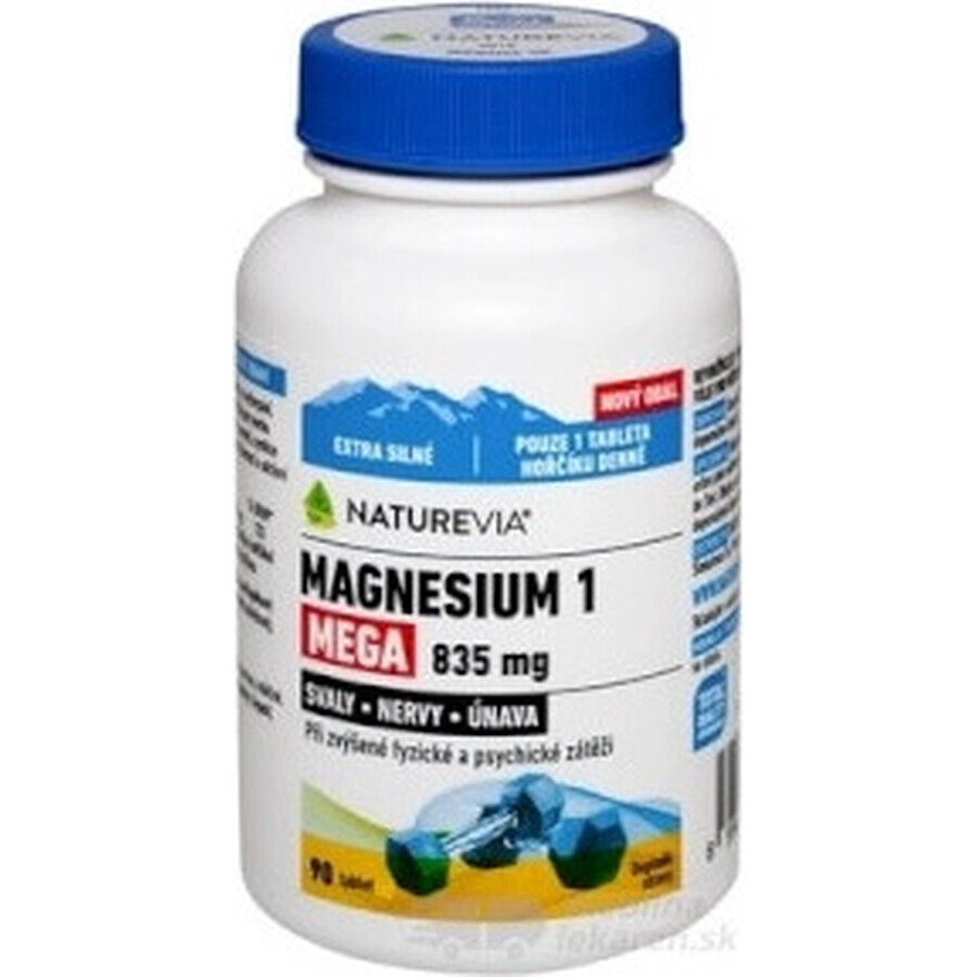 NATUREVIA MAGNESIUM 1 MEGA 835 mg 1×90 tbl, magneziu