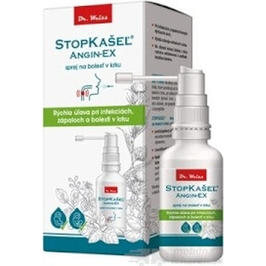 StopCough ANGIN-EX spray pentru dureri în gât 1×30 ml, spray