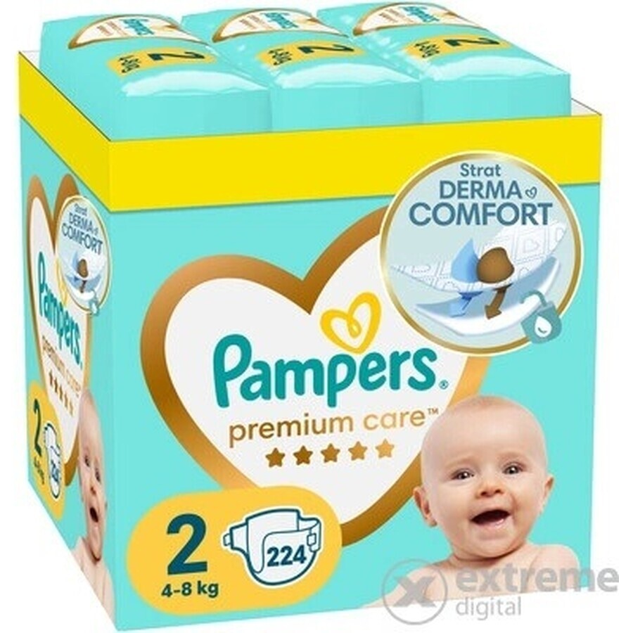 Pampers Premium MBP S2 224pcs (4-8kg) 1×224 pcs nappes