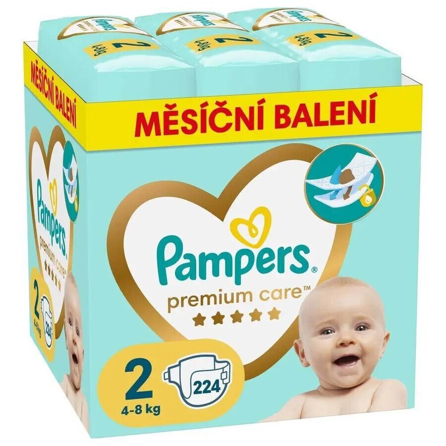 Pampers Premium MBP S2 224pcs (4-8kg) 1×224 pcs nappes