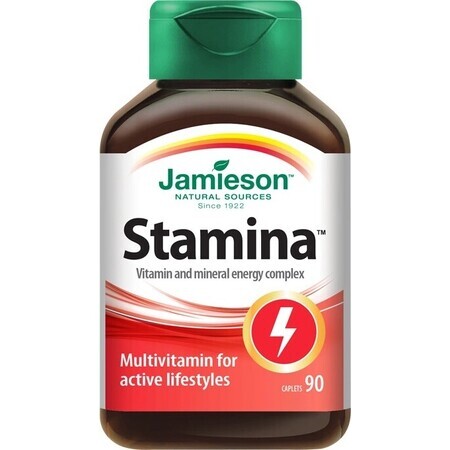 JAMIESON STAMINA COMPLEJO DE VITAMINAS Y MINERALES 1×90 tbl, complemento alimenticio