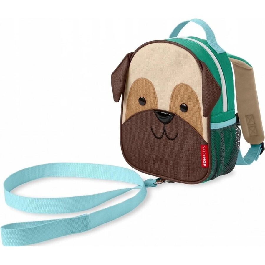 SKIP HOP Zoo Rucksack mit Sicherheitsleine Puggle 1+ 1×1 Stück, Rucksack