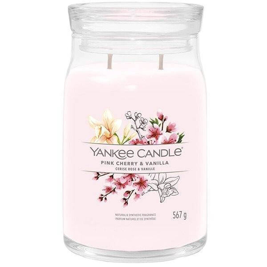 Yankee Candle Signature large candle Pink Cherry & Vanilla 1×567 g, bougie parfumée