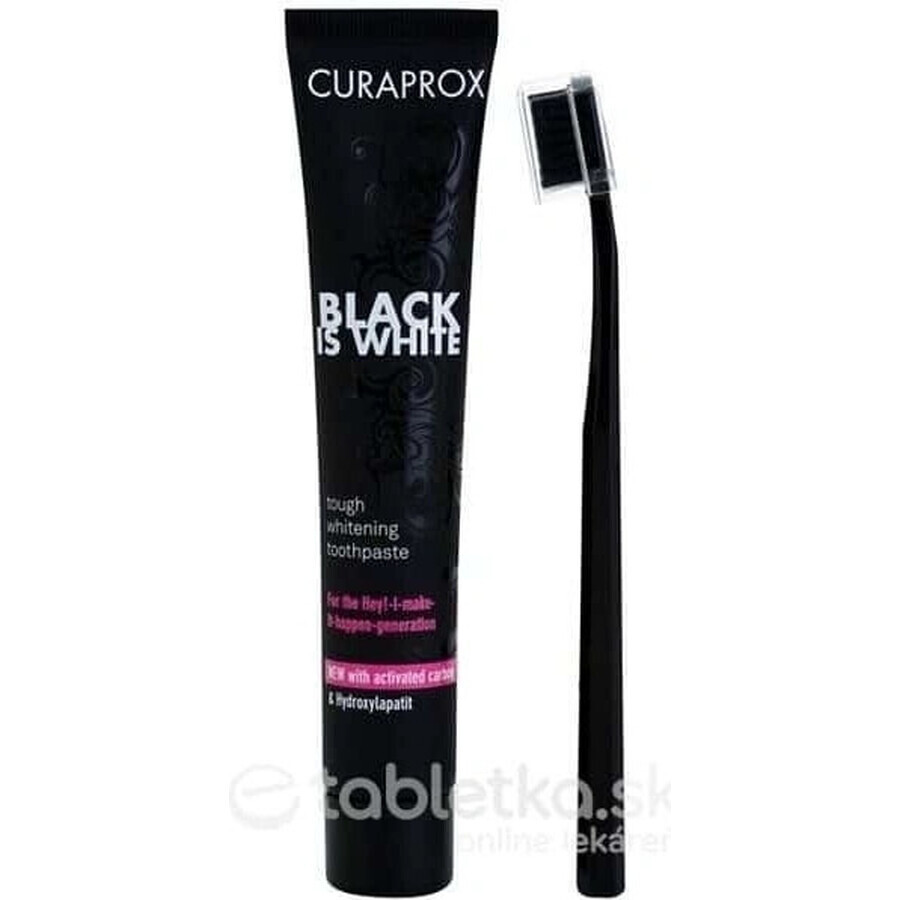 CURAPROX Black is White Light-Pack 1×1 set, dentifricio 8 ml + spazzolino CS 5460 1 pz.