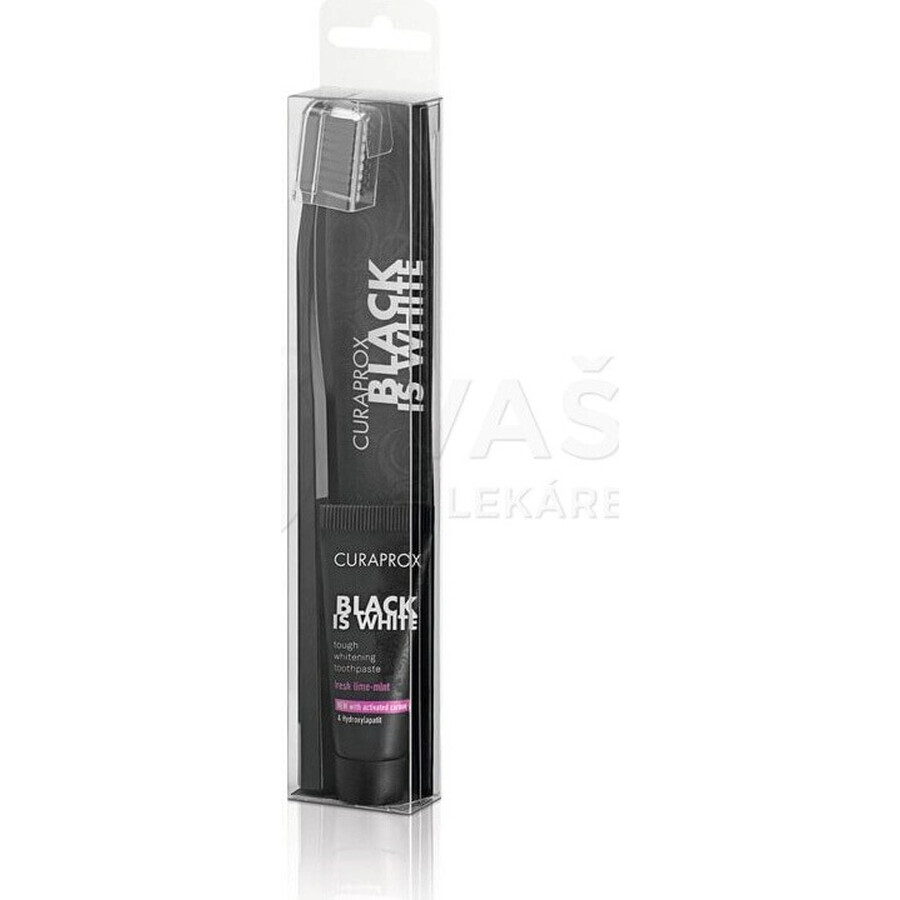 CURAPROX Black is White Light-Pack 1×1 set, dentifricio 8 ml + spazzolino CS 5460 1 pz.