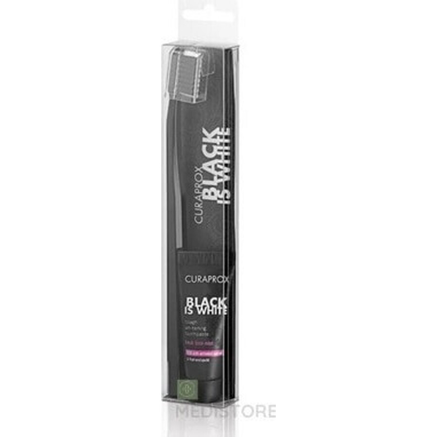 CURAPROX Black is White Light-Pack 1×1 set, dentifricio 8 ml + spazzolino CS 5460 1 pz.