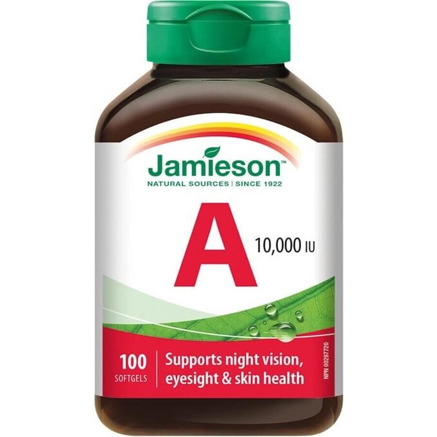 Jamieson Vitamina A 10 000 UI 1×100 tbl, supliment alimentar