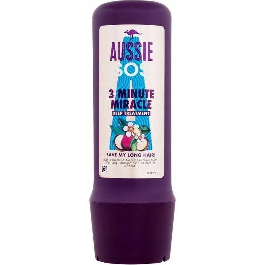 Aussie SOS Save My Lengths! 3 Minute Miracle Deep Conditioner | With Australian Superfoods Blend 1×225ml, Balsam