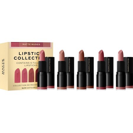 Lippenstift-Set Revolution PRO Matte Nude 1×5 Stück, Lippenstift-Set