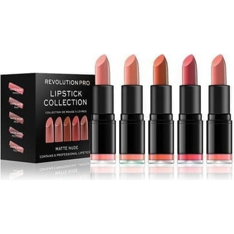 Lippenstift-Set Revolution PRO Matte Nude 1×5 Stück, Lippenstift-Set