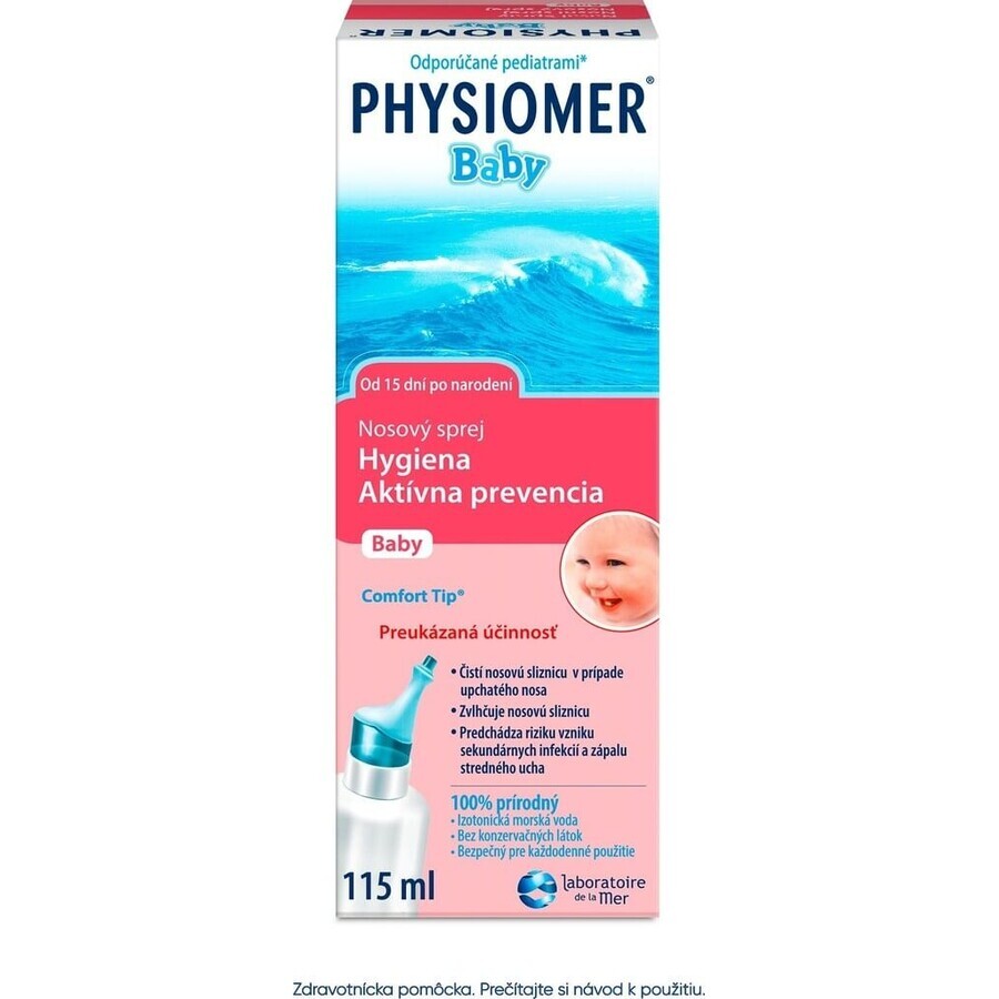 PHYSIOMER Baby izotonic 1×115 ml, izotonic, cu apă de mare