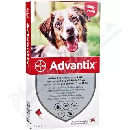 Advantix Spot-on pentru câini de la 10 la 25 kg 1×2,5 ml, pipetă