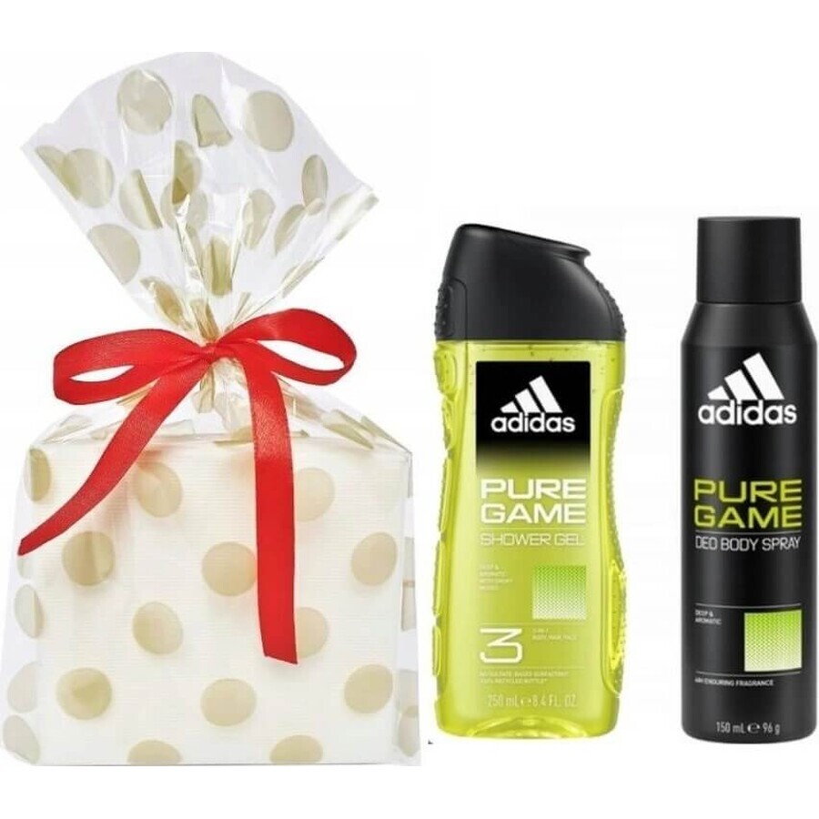 ADIDAS PURE GAME DEO S 150ML+SPR DEO S 150ML+SPR GEL 250ML 1SET 1×1 pz, set