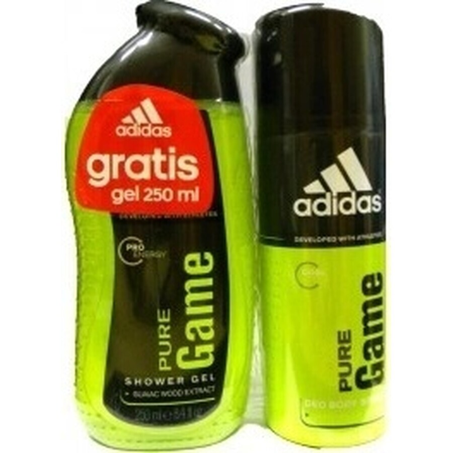 ADIDAS PURE GAME DEO S 150ML+SPR DEO S 150ML+SPR GEL 250ML 1SET 1×1 pz, set